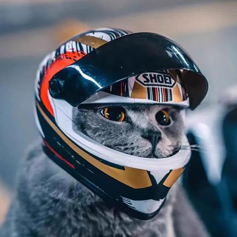 Pet Motorcycle Helmet - Cool Mini Safety Hat for Cats and Dogs - Fun, Protective, and Adjustable Headgear for Your Furry Friends