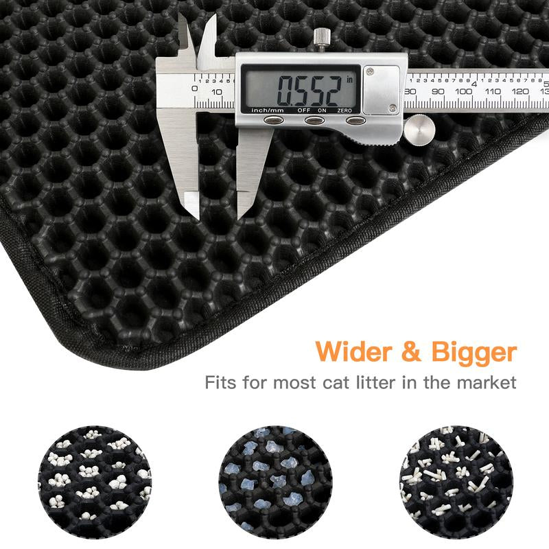 Conlun Cat Litter Mat Honeycomb Double Layer Design Trapping Mat for Urine Water Proof Scatter Control Less Waste Washable Pet Supplies Tray