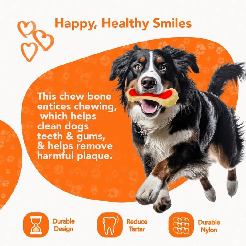 Rethink Pet Medium Dental Bone Chew Toy, Bacon Scented for Dog Stimulation - Medium, Durable Nylon, Safe and Non-Toxic, for All Dogs