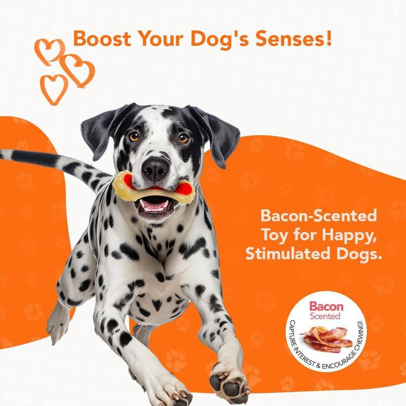 Rethink Pet Medium Dental Bone Chew Toy, Bacon Scented for Dog Stimulation - Medium, Durable Nylon, Safe and Non-Toxic, for All Dogs