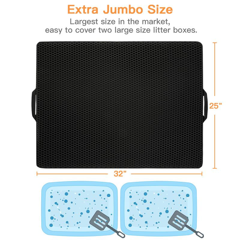 Conlun Cat Litter Mat Honeycomb Double Layer Design Trapping Mat for Urine Water Proof Scatter Control Less Waste Washable Pet Supplies Tray