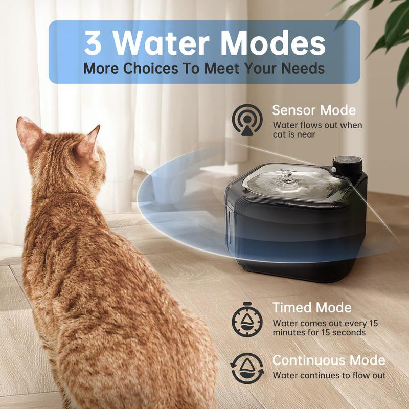 LIVEKEY Aquanova Smartfountain 2.8L Wireless Pet Hydration Station with 8-Stage Filtration & Sleepmode Pump (Cat/Dog)