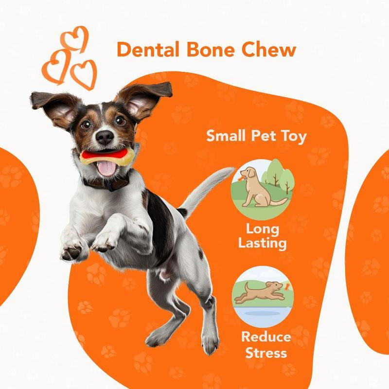 Rethink Pet Medium Dental Bone Chew Toy, Bacon Scented for Dog Stimulation - Medium, Durable Nylon, Safe and Non-Toxic, for All Dogs