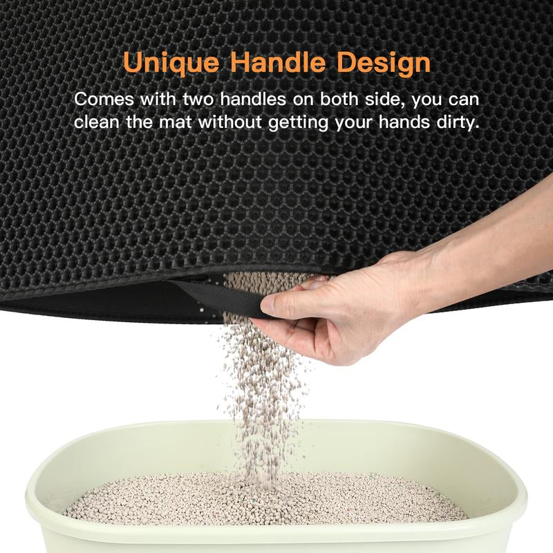 Conlun Cat Litter Mat Honeycomb Double Layer Design Trapping Mat for Urine Water Proof Scatter Control Less Waste Washable Pet Supplies Tray