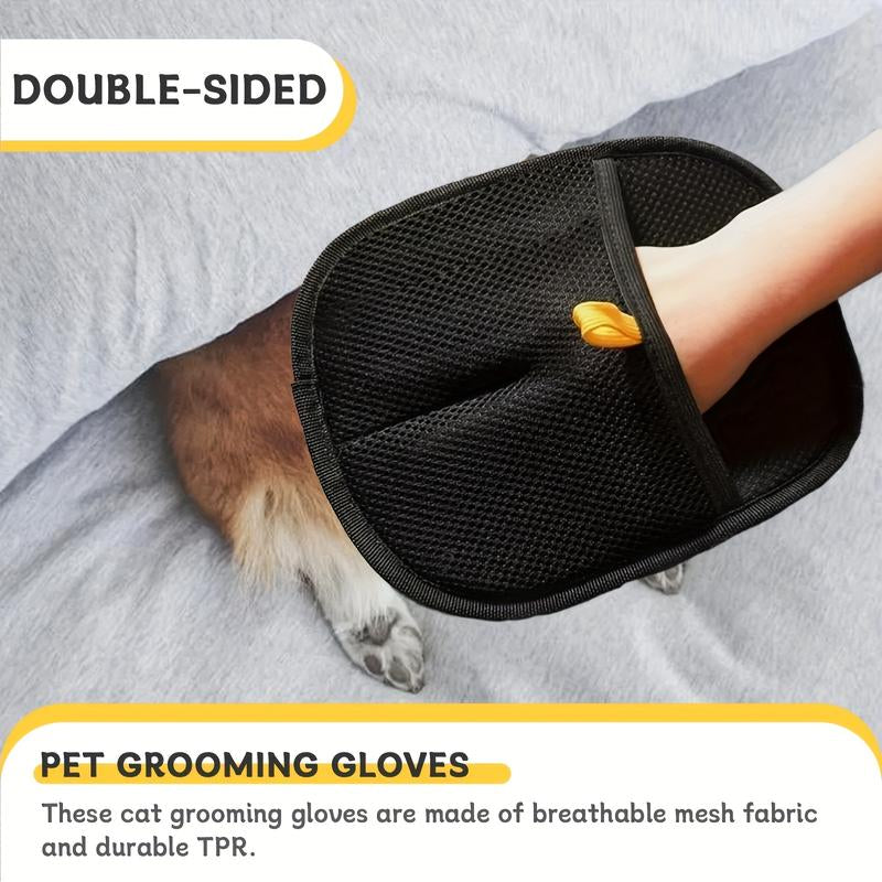 Gloves for Removing Pet Hair and Fluff - Featuring a Dual Brush Design, Specifically Designed for Cleaning Cat Hair, Reusable, Enhancing Comfort and Cleanliness in Your Home