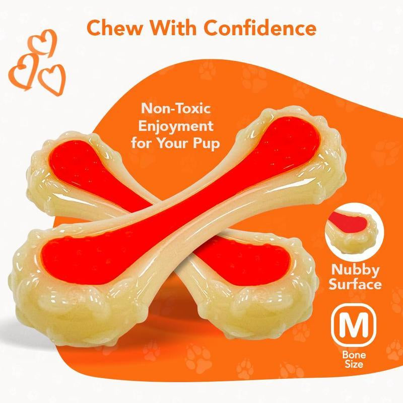 Rethink Pet Medium Dental Bone Chew Toy, Bacon Scented for Dog Stimulation - Medium, Durable Nylon, Safe and Non-Toxic, for All Dogs