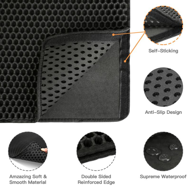 Conlun Cat Litter Mat Honeycomb Double Layer Design Trapping Mat for Urine Water Proof Scatter Control Less Waste Washable Pet Supplies Tray