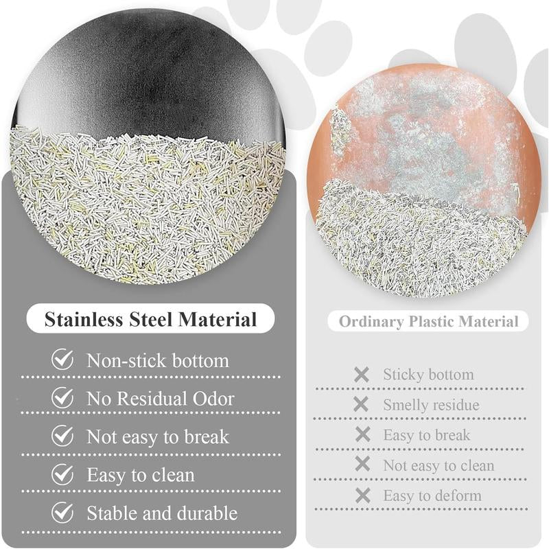 Stainless Steel Litter Box High Side Cats Toilet Metal Kitten Litter Pan, Pet Cleaning Tool for Big and Small Cats, Rabbits, Splash-Proof and Non-Stick Poop Box Odorless 23.6"X15.7"X7.9"