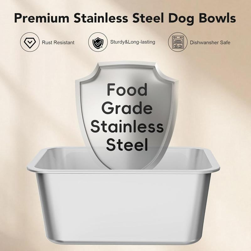 10L Stainless Steel Dog Water Bowl, No Spill Anti-Splash Dog Bowls with XXL Silicone Mat, Spill-Proof Slow Feeder for Messy Drinkers, Heavy Duty Pet Bowls for Indoor/Outdoor Use